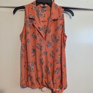 Peach floral top